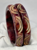 BB371 pr matching blackberry custard crescent carved bakelite bangles